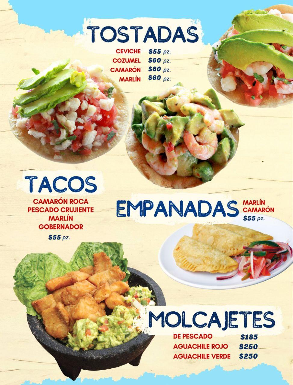 Tostadas / Tacos / Empanadas / Molcajetes